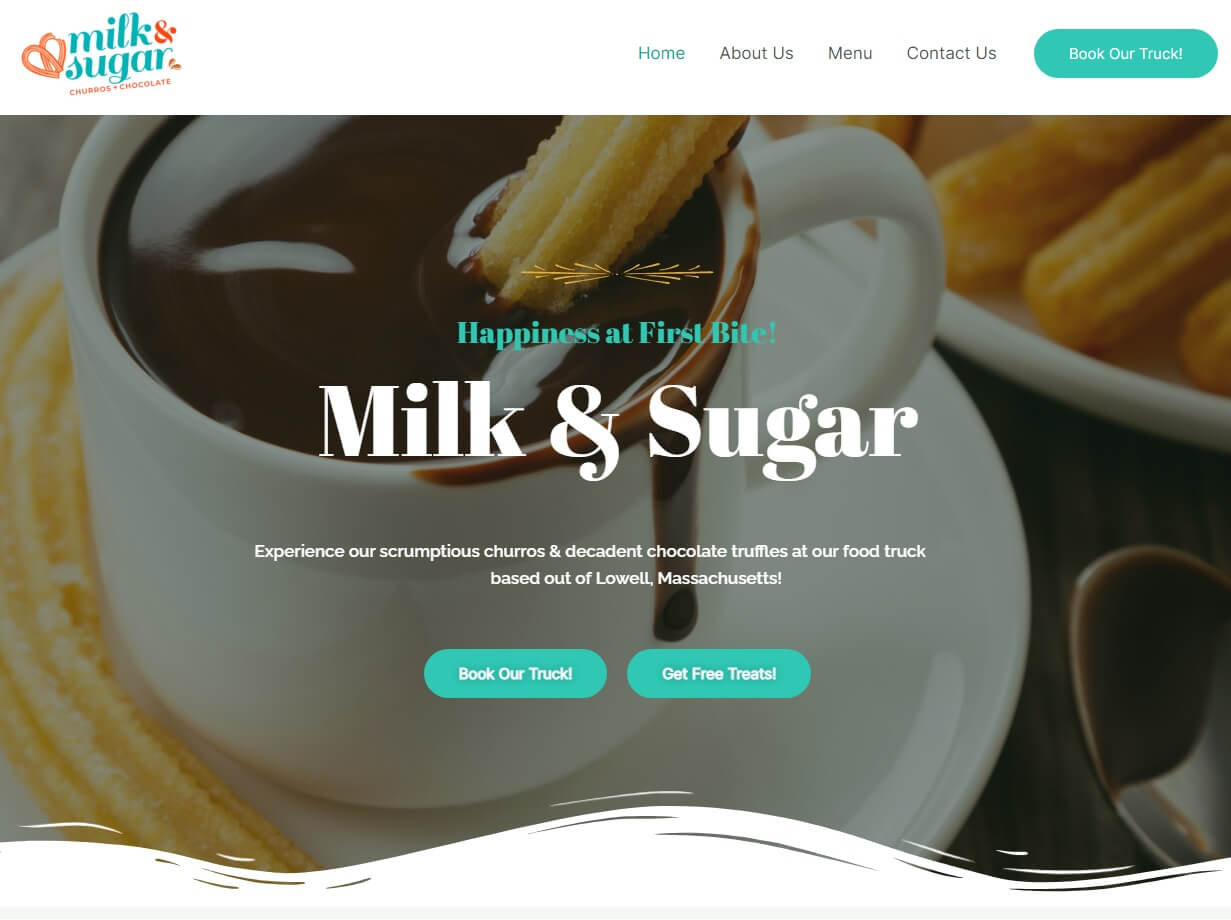 Milk & Sugar homepage